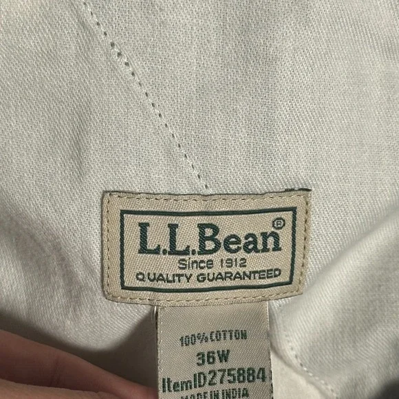 LL Bean Shorts Mens 36 Green Cargo Outdoor Casual Cotton 10" Inseam Drawstring - Picture 2 of 9